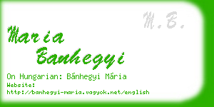 maria banhegyi business card