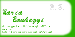 maria banhegyi business card